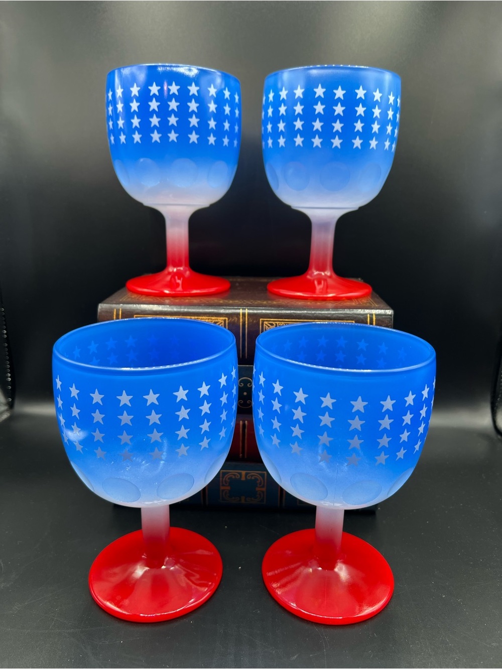 Patriotic Glasses, Stars Stripes American Flag Goblets 4th Of July